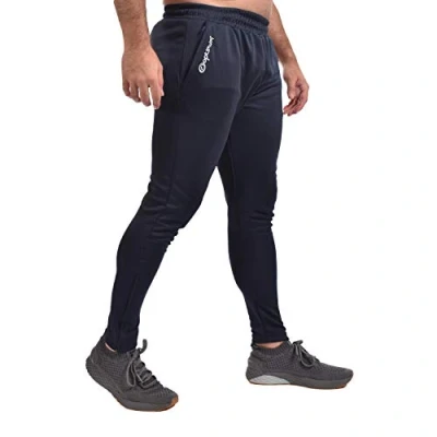 Image of Optimum Tempo Men&#039;s Skinny Tapered Tracksuit Jogging Bottoms with Zip Pockets Durable, Warm, and Lightweight for Sports, Gym, Casual Wear, Navy, XS