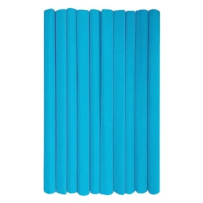 Image of Interdruk Crepe Paper Rolls for Kids, DIY and Decorations Pack of 10 Reels (50cm x 200cm, 28g/m2) 20 Azure
