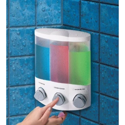 Image of Better Living Products Aviva Trio soap/shampoo/gel dispenser, white