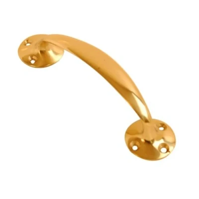 Image of VIBE Bow Handle 175mm on Brass Pull for Internal Doors