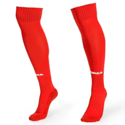 Image of FORZA Classic Football Socks [9 Colours] Knee High with Reinforced Heel &amp; Toe Available in Sizes XS XL (S/M (UK 4 7), Red)