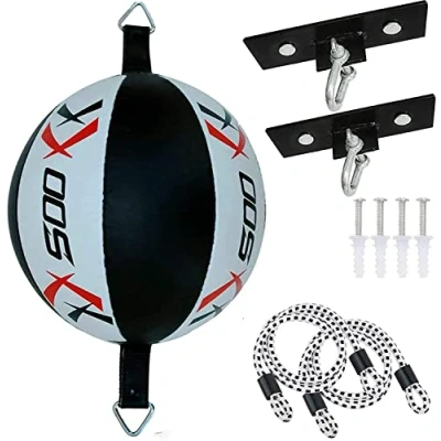 Image of Double End Speed Ball Synthetic Leather Boxing Dodge Bag Punching MMA Training Workout Floor to Ceiling Rope