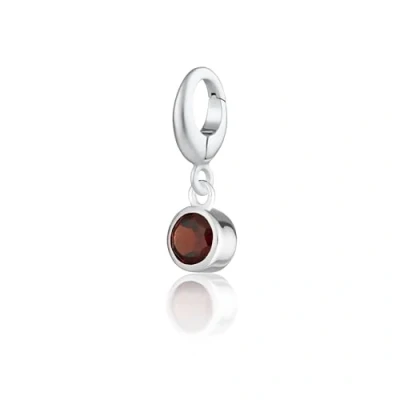 Image of Lily Charmed 925 Sterling Silver Garnet January Birthstone Charm