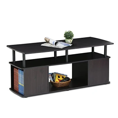 Image of Furinno Utility Design Coffee Table, Wood, Black, 119.99 (W) x 50.98 (H) 47.98 (D) cm