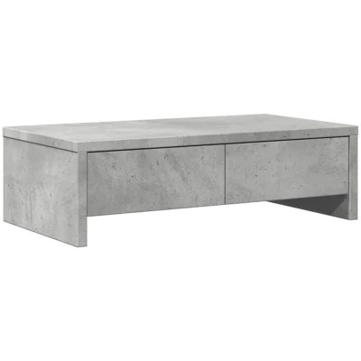 Image of vidaXL Monitor Stand with Drawers Concrete Grey 50x27x15 cm Engineered Wood