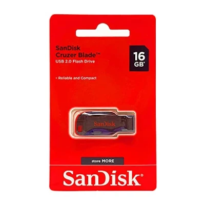 Image of Sandisk SDCZ50 016G B35 USB 2.0 Flash Drive 16GB Black/Red