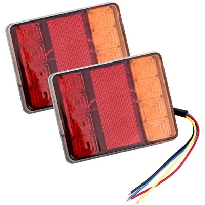 Image of Aprilye 2 Pcs LED Rear Trailer Lights, Lights 12V Universal for Cars RV Trucks 12 x 9.5 2.3cm/ 4.72 3.74 0.9 inch