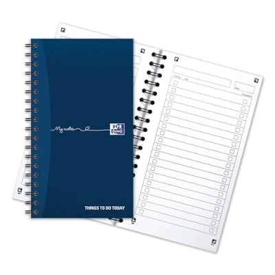 Image of Oxford My Notes, To Do List Notebook, Wirebound, 230 Page, 1 Notepad, Navy Blue White