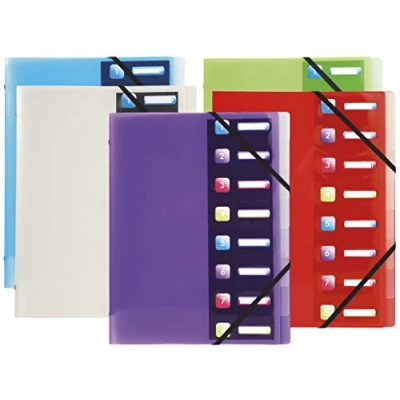 Image of Exacompta Ref 56610E 3 Flap Multipart File 240 x 320mm in Size, Suitable for Storing A4 Documents, 0.5mm Polypropylene Cover Random Crystal Colour