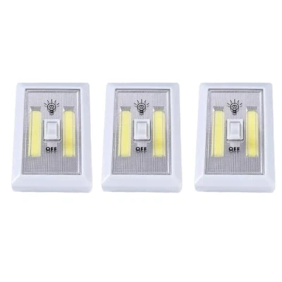 Image of PNJB, Battery Operated LED Night Lights, Cordless COB Light Switch, Under The Cabinet Light, Emergency Camping Shelf, Garage, Kitchen, Nightlight &amp; Kitchen RV Boat (3 PCS)