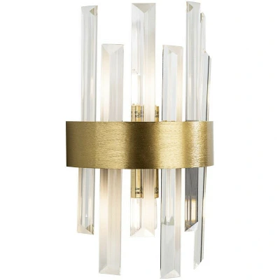 Image of Grace 2 Light Wall Lamp Brushed Gold, Transparent, G9