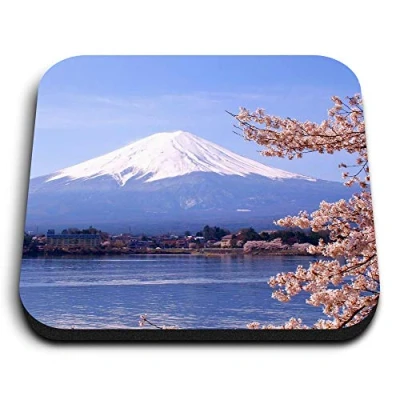 Image of 1 x Square MDF Fridge Magnet Mount Fuji Japan Mountain Japanese 8986