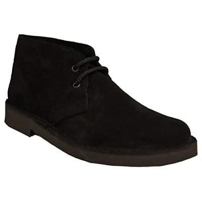 Image of Roamers Fashion Desert Boots Black Real Suede, Mens UK 6 / EU 40