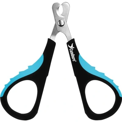 Image of Candure Cat Nail Clippers Stainless Steel Claw Trimmers for Rabbits, Guinea Pigs, Birds, Puppies, Kittens and Small Animals Pet Clipper Professional Home Use 3.5&quot; Blue