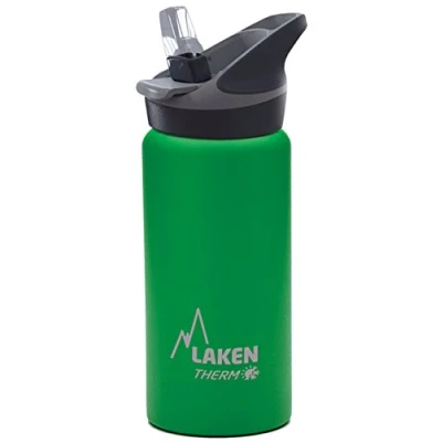 Image of Laken Jannu Vacuum Insulated Stainless Steel Water Bottle with Straw Cap and Handle 17oz Green
