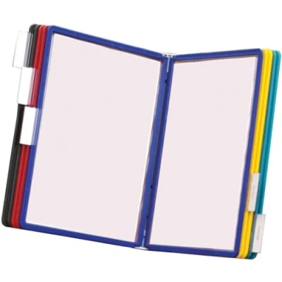 Image of Durable VARIO Display Panel Wall Unit 10 Panels and Tabs in Assorted Colours Ideal for Storing ing A4 Documents