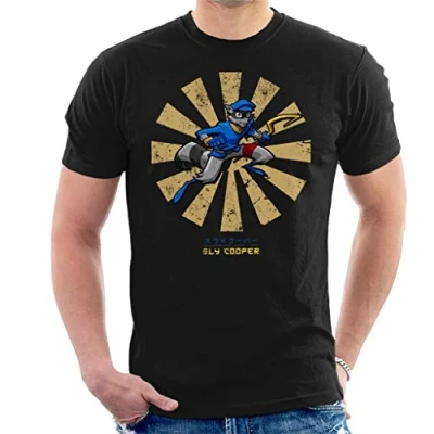 Image of Sly Cooper Retro Japanese Men&#039;s T Shirt Black