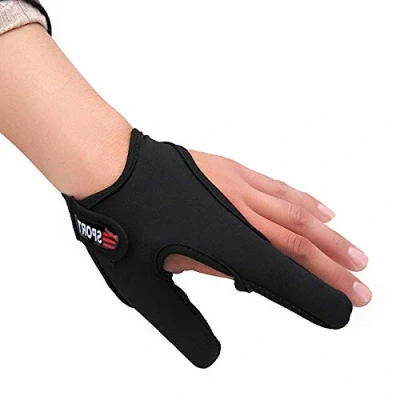 Image of LA HAUTE Fishing Protective Gloves Finger Stall Accessories Casting Fishing, Left Hand, Black