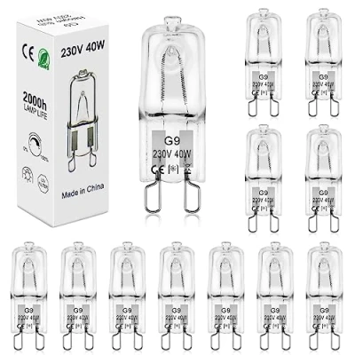 Image of BROTOU G9 40W Halogen Bulbs, 230V 500LM 2800K Warm White Capsule Dimmable (12 Pack, 40, Watts)