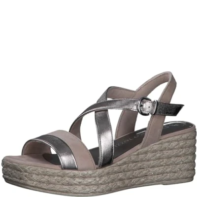 Image of MARCO TOZZI Women&#039;s 2 28375 42 Wedge Sandal, Rose Met Comb, 5