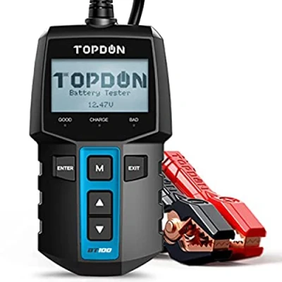 Image of Topdon Car Battery Tester 12V Load Tester, BT100 100 2000 CCA Automotive Alternator Digital Auto Analyzer Charging Cranking System for Truck Motorcycle ATV SUV Boat Yacht