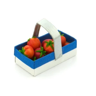 Image of MyTinyWorld Handmade Dolls House Miniature Punnet With 10 Tomatoes