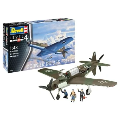 Image of Revell 03795 Do335 Pfeil 1:48 Scale Unbuilt/Unpainted Plastic Model Kit Vehicle, Moulded Colour, Mittel