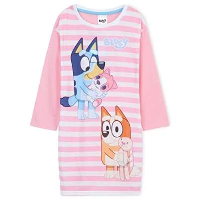 Image of Bluey Nightdress for Girls (Pink, 3 4 Years)