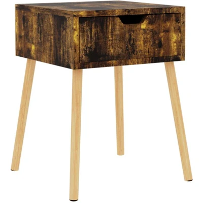 Image of vidaXL Bedside Cabinet Smoked Oak 40x40x56 cm Engineered Wood