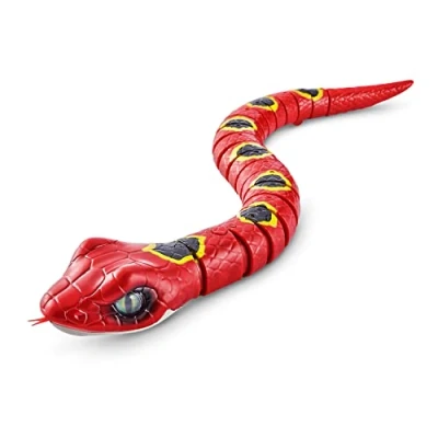 Image of ROBO ALIVE Robotic Snake Series 3 (Red) Light Up Toy, Battery Powered Realistic Movements, Toy Lizard