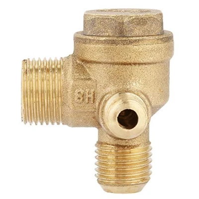 Image of 20x14x10mm Brass Air Compressor Check Valve Male Thread 90 Degree Normal Pressure Spare Parts