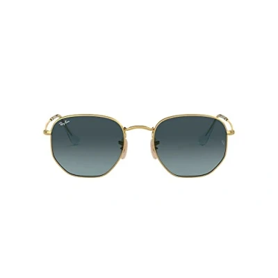 Image of Ray Ban Square Unisex Gold Blue Grey Gradient Sunglasses Metal One Size