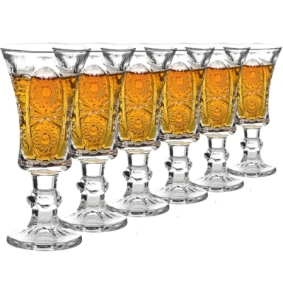 Image of JAIEF 45ml Sherry Glasses, Lead Free Glass, Clear Heavy Base Shot Glasses (Set of 6)