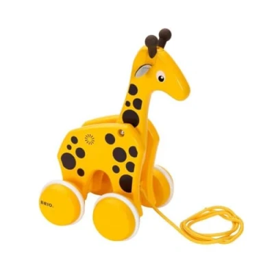 Image of BRIO Giraffe Pull Along Toddler Toys for Ages 12 Months Up (Kids 1 Year Old)