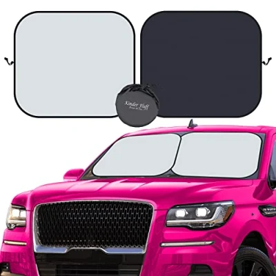 Image of kinder Fluff Windshield Sun Shade The Only Certified Car Window Shades Blocking 99.9% UVR Automotive Sunshades as Cars,SUV,RV,Truck &amp; Accessories Accesorios para Carro (Large)