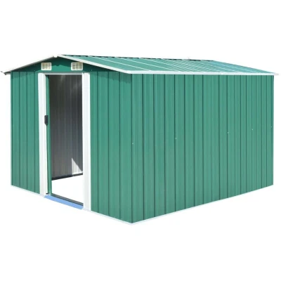 Image of vidaXL Garden Shed 257x298x178 cm Metal Green