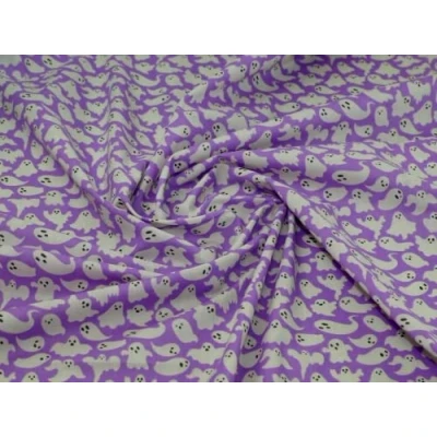 Image of Printed Polycotton Fabric Purple per metre