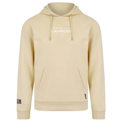 Image of Tokyo Laundry Mens Stone Raised Rubber Print Hoody With Drawcord Size X Large