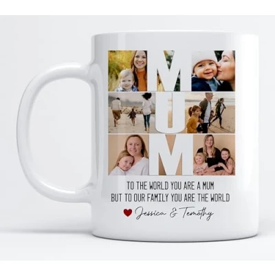 Image of EKAM Personalised Coffee Mug 11oz Cup Add Your Photos and Text Present for Mum Gift Mother&#039;s Day Mom Granny Tea (Design 02)