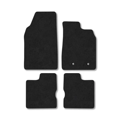 Image of Car Mats Compatible with Dacia Duster (2018 ) [Without Passanger Drawer] Tailored Fit Black Carpet Floor Set Accessory Custom 4 Pieces Anti Slip Backing &amp; Binding Trim Edge