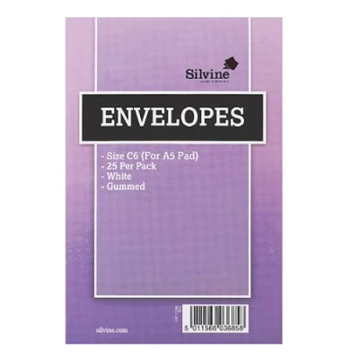 Image of Silvine White envelopes C6 gummed (25 per Pack)