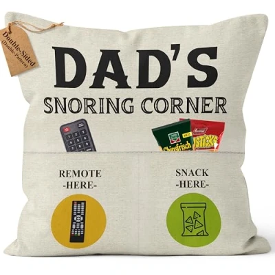 Image of CROWNLY CRYSTAL® (Double Sided Gifts for Dad from Daughter Daddy with Pockets Cushion Covers 18x18 Inches Son Birthday Gift