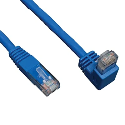 Image of Tripp Lite Down Angle Cat6 Gig Molded UTP Cable, RJ45 Right m to M, Blue, 3.05 (N204 010 BL DN)