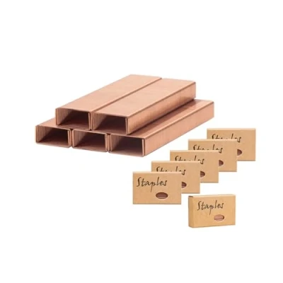 Image of Rose Gold Staples Standard Stapler Refill 26/6 Size 6 Pack total 6000 (6 Gold)