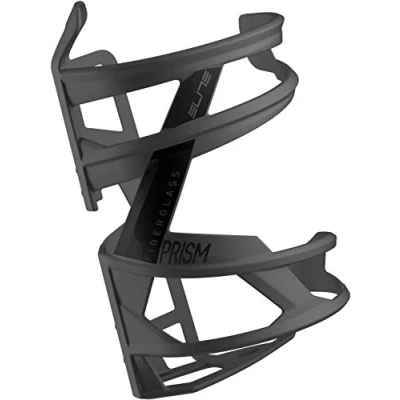 Image of Elite Prism Resin Side Loading Bottle Cage Stealth Black, Left Sided Entry/Bicycle Cycling Cycle Biking Bike Mountain Road Plastic Lightweight Water Bidon Flask Carrier Holder Bracket Part