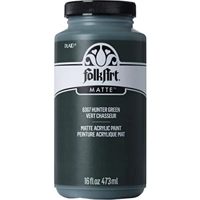 Image of Plaid PE6367 Folk Art Acrylic Paint, Hunter Green, 16 oz.