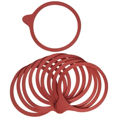 Image of Weck 100 mm Diameter Set of 10: Original Preserving Rings, Rubber, red