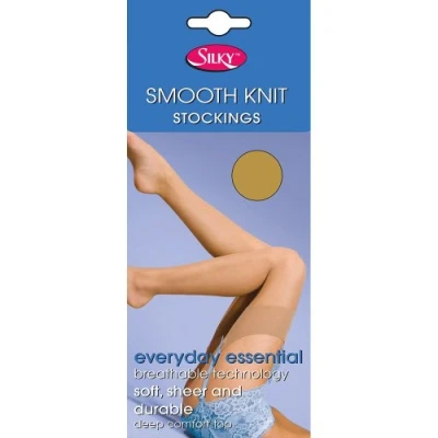 Image of Smooth Knit Stockings Black One Size