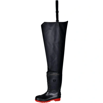Image of Portwest Safety Waist Wader S5, Color: Black, Size: 37, FW71BKR37