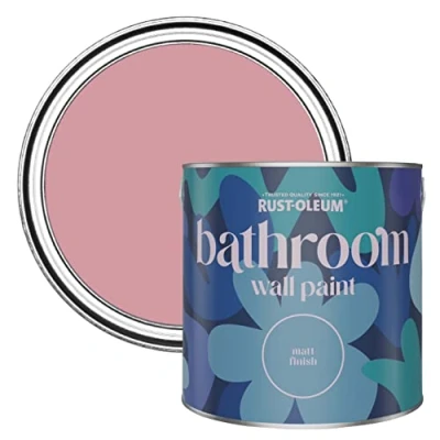 Image of Rust Oleum Pink Water Resistant Bathroom Wall &amp; Ceiling Paint Dusky 2.5L
